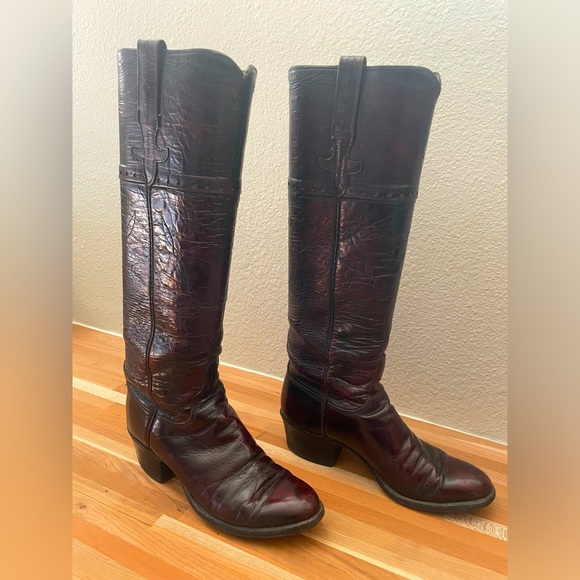 Lucchese Shoes - Luchese Western Boots in Black Cherry
